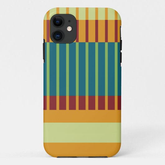レトロカラフルストライプの模様 Case-Mate iPhoneケース (裏面)