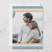 レトロカラフルストライプテーマ70の写真結婚の 招待状 (裏面)