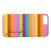 レトロカラフルストライプパターン#22 Case-Mate iPhoneケース (裏面(横))