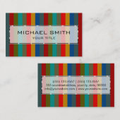 レトロカラフルストライプパターン#50 名刺 (正面/裏面)
