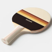 レトロカラフルストライプパーソナライズされた 卓球ラケット (正面アングル)