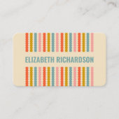 レトロカラフルストライプ名パーソナライズされたアドレスB 名刺 (正面)