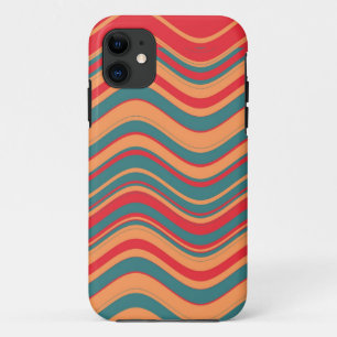 レトロカラフルストライプ波形 iPhone 11 ケース