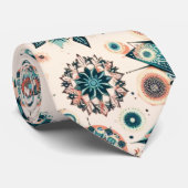 レトロカラフルスノーフレーク冬パターン ネクタイ (ロール)