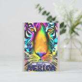 レトロカラフルタイガー旅行アフリカ ポストカード (スタンド正面)