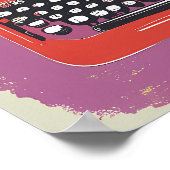 レトロカラフルタイプライターポップ・アートのアートグリッドプリント ポスター (角)