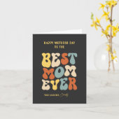 レトロカラフルタイポグラフィオンダークグレー カード (黄色い花)