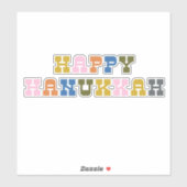 レトロカラフルタイポグラフィハヌカー シール (シート)