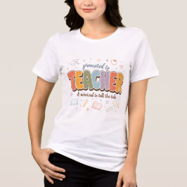 レトロカラフルタイポグラフィ教師昇進記念 トライブレンドTシャツ