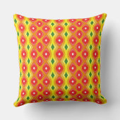 レトロカラフルダイアモンドストライプパターン クッション (裏面)