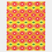 レトロカラフルダイアモンドストライプパターン フリースブランケット (正面)