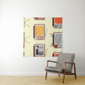 レトロカラフルテレビ、ヴィンテージパターン タペストリー (インサイチュ(横))