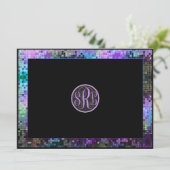 レトロカラフルディスコグリッター幾何学模様 招待状 (スタンド正面)