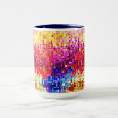 レトロカラフルディスコボール鏡パターン マグカップ (中央)