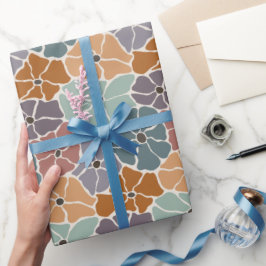 レトロカラフルデイジー ラッピングペーパー