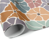 レトロカラフルデイジー ラッピングペーパー (ロールコーナー)