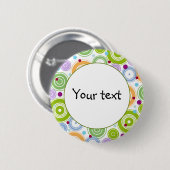 レトロカラフルデザイン 缶バッジ (正面&裏面)