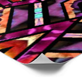 レトロカラフルトルコのモザイク万華鏡のように千変万化するパターンパターン ポスター (角)