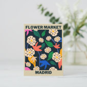 レトロカラフルトロピカルフラワーマーケットマドリード ポストカード (スタンド正面)