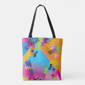 レトロカラフルトート買物袋 トートバッグ (裏面)