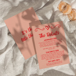 レトロカラフルハンドドロー予測できなドの結婚詳細 エンクロージャーカード