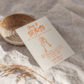 レトロカラフルハンドドロー30お洒落誕生日 招待状