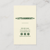 レトロカラフルハンドドローGroovyフローラボホシック 名刺 (裏面)