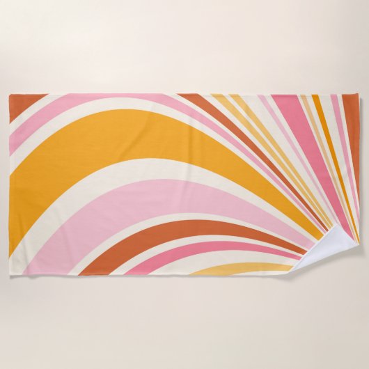 レトロカラフルバイブ ビーチタオル (正面)