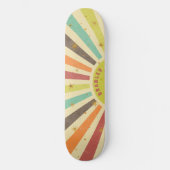 レトロカラフルバーストスターパーソナライズされたネームカスタム スケートボード (正面)