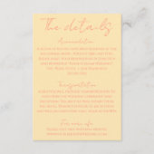 レトロカラフルパお洒落ステル結婚詳細 エンクロージャーカード (正面)