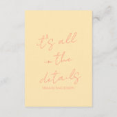 レトロカラフルパお洒落ステル結婚詳細 エンクロージャーカード (裏面)