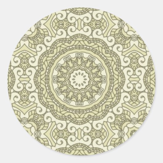 レトロカラフルパターンの背景6 ラウンドシール (正面)