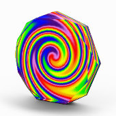 レトロカラフルヒッパイスパイラルレインボースワール フォトブロック (右)