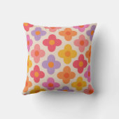 レトロカラフルヒッピーモダンフラワーパターン クッション (裏面)