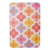 レトロカラフルヒッピーモダンフラワーパターン バスマット (正面縦)