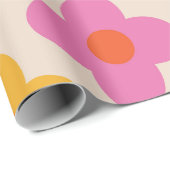 レトロカラフルヒッピーモダンフラワーパターン ラッピングペーパー (ロールコーナー)