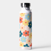 レトロカラフルヒッピー花柄 ウォーターボトル (左面)