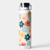 レトロカラフルヒッピー花柄 ウォーターボトル (背面)