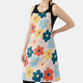 レトロカラフルヒッピー花柄 エプロン (インサイチュ)