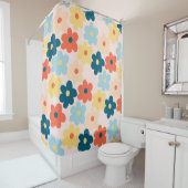 レトロカラフルヒッピー花柄 シャワーカーテン (インサイチュ)