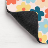 レトロカラフルヒッピー花柄 マウスパッド (コーナー)