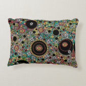 レトロカラフルヒッピー60sパターン アクセントクッション (裏面)