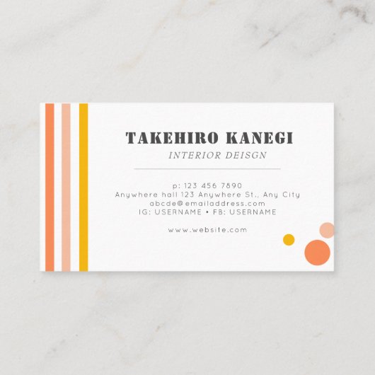 レトロカラフルピンクと青の珊瑚花の模様 名刺 (裏面)