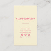 レトロカラフルピンクグルーヴィフローラボガーリーホ 名刺 (裏面)