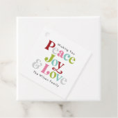 レトロカラフルピースジョイ&ラブクリスマスファミリー フェイバータグ (インサイチュ)