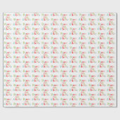 レトロカラフルピースジョイ&ラブクリスマスホリデー ラッピングペーパー (フラット)