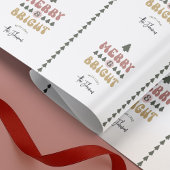 レトロカラフルファミリー名メリー&ブライトフェスティバル ラッピングペーパー