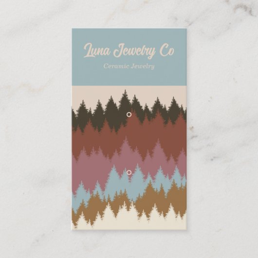 レトロカラフルフォレスト2ピンジュエリー名刺 名刺 (正面)