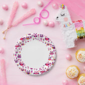 レトロカラフルフクロウバードパターン ペーパープレート (パーティー)