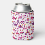 レトロカラフルフクロウ鳥の模様 缶クーラー (缶裏面)